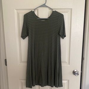 Striped Green T-Shirt Dress